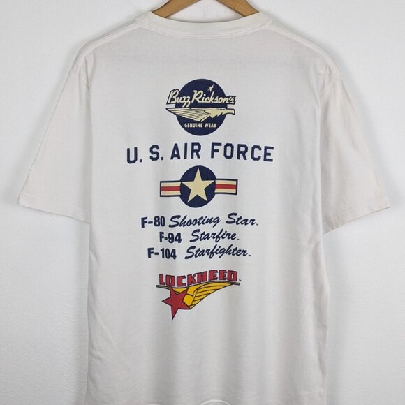 Buzz Rickson Lockheed Martin Vintage 1990s Limited Edition White Navy Shirt Sz M - Picture 2 of 7